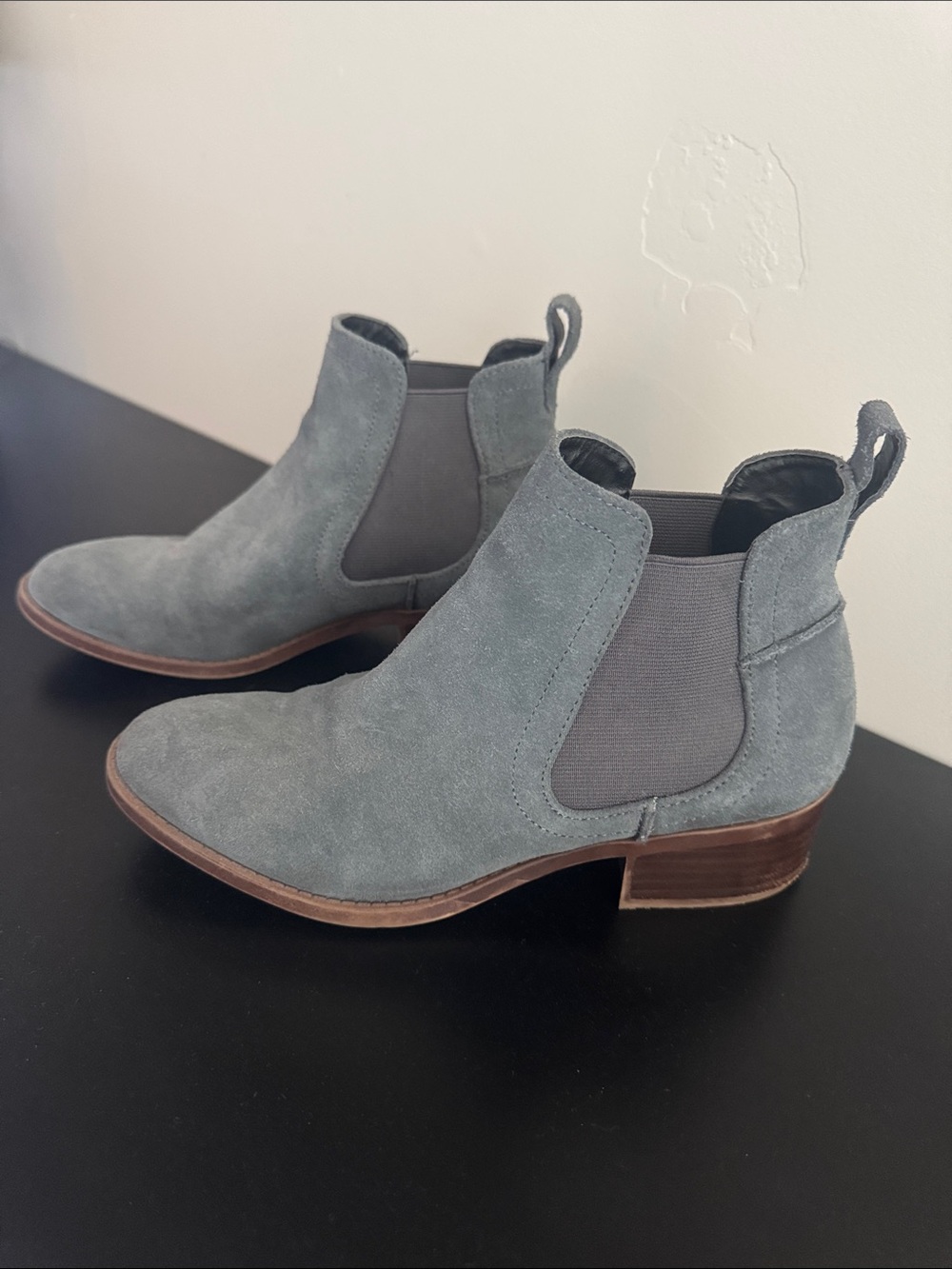 Steve Madden Bluish Gray Suede Chelsea Ankle Boots